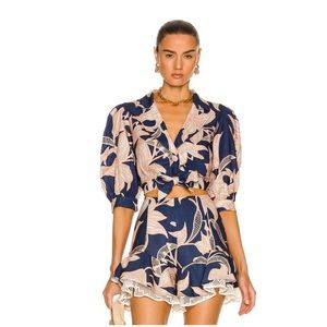 PATBO Tie-Front Stargazer Crop Top small